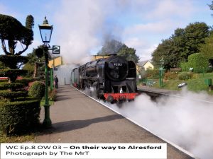 Two locomotives coupled together going to Alresford